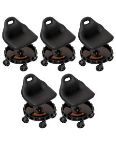 TRX2-702PK5 image(0) - Traxion 2-702 ProGear Mobile Rolling Gear Race Seat with Tray and Five All Terrain Casters - Black - 5 Pack