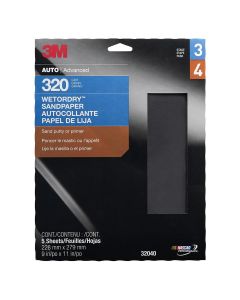 MMM32040 image(0) - 3M PAPER SHEETS-WETORDRY 9"X 11" P320 5/PK 10PK/CS