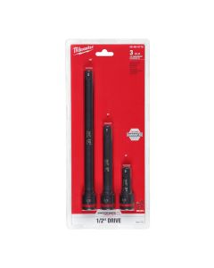 MLW49-66-6715 image(1) - Milwaukee Tool 3PC SHOCKWAVE Impact Duty 1/2"Drive Extension Set