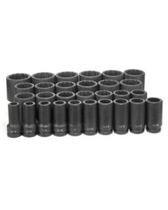 GRE8129D image(0) - Grey Pneumatic 3/4" Dr. 12 Pt. 29 Piece Deep Fract. Master Set