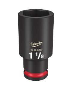 MLW49-66-6232 image(0) - Milwaukee Tool SHOCKWAVE Impact Duty  1/2"Drive 1-1/8" Deep 6 Point Socket