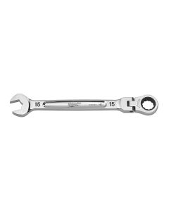 MLW45-96-9615 image(1) - Milwaukee Tool 15mm Flex Head Ratcheting Combination Wrench