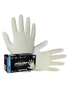 SAS650-1001 image(0) - 100-pk of Dyna Grip PF Latex Disp. Gloves, S