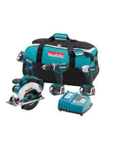 Makita 4 Pc Cordless Combo Kit, 18V LXT