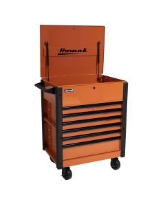 HOMOG06035247 image(0) - Homak Manufacturing 35 in. Pro Series 7-Drawer Service Cart, Orange