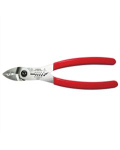 VIMWS57 image(0) - VIM Tools 5 In 1 Auto Tech Wiring Tool, 7 Inch Long Satin Chrome with Red Grips