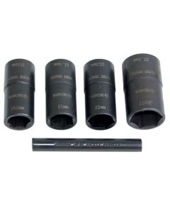 LTILT-1230 image(0) - Milton Industries LTI Tool By MIlton 5 Pc. 1/2? Drive Dual Sided Socket Lug Nut Removal Kit W/ Pouch