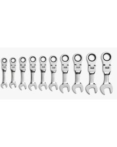 KDT9550 image(0) - GearWrench STUBBY FLEX GEAR WR. 10PC METRIC