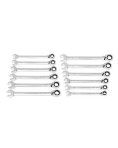 KDT86627 image(0) - 12 Pc. 90-Tooth 12 Point Metric Reversible Ratcheting Wrench Set