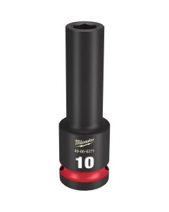 MLW49-66-6271 image(0) - Milwaukee Tool SHOCKWAVE Impact Duty  1/2"Drive 10MM Deep 6 Point Socket