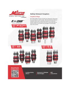 MIL1750BK-DSPKIT image(1) - Milton Industries Universal Safety Exhaust Coupler Display Pack