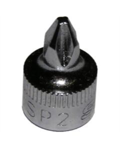 VIM TOOLS Stubby Philips Driver, P2 Tip, 1/4 in. Square Drive