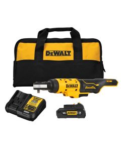 DWTDCF504GG1 image(0) - DeWalt 12V  1/4" XTREME COMPACT OPEN HEAD RACHET KIT with 1 OIL RESISTANT BATTERY