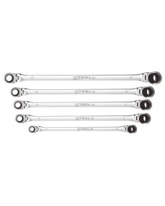 KTIXDDBM5120S image(0) - K Tool International 5pc Metric 120 Tooth Double Flex Ratcheting Wrench Set