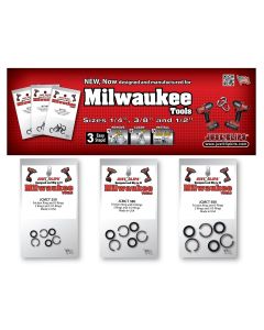 Just Clips 3 Hook Display of Milwaukee 1/4", 3/8" & 1/2" Friction rings and o-rings