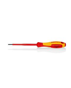 KNIPEX Slotted Screwdriver, 4"-1000V Insulated, 7/64" tip