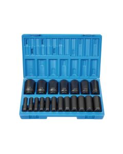 GRE1719D image(1) - Grey Pneumatic 19 PC 1/2"DR 12 POINT DEEP LENGTH FRACTIONAL SET