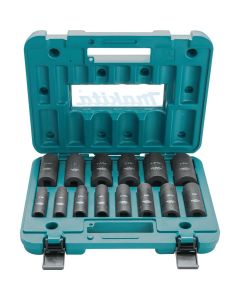 MAKA-96372 image(0) - Makita 14 Pc. 1/2" Drive Deep Well Impact Socket Set