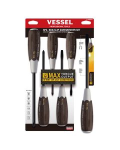 VES3006CS image(0) - Vessel WOOD-COMPO Non-Slip Screwdriver 6PC. Set