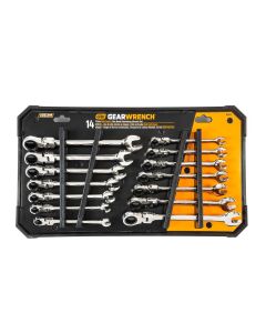 GearWrench 14 PIECE SAE METRIC FLEX-HEAD COMBI RATCHE