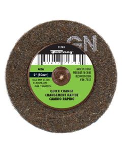 FOR71743 image(0) - Forney Industries Quick Change Sanding Disc, 2 in, 36 Grit