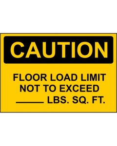 Floor Load Limit Sign