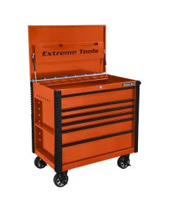 EXTEX4106TCORBK image(0) - Extreme Tools 41 in. 6-Drawer Tool Cart w/Bumpers, Orange w/Blac