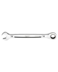 MLW45-96-9314 image(1) - Milwaukee Tool 14MM Metric Ratcheting Combination Wrench, 12-Point, Steel, Chrome