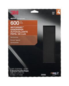 MMM32036 image(0) - 3M PAPER SHEETS-WETORDRY 9"X 11" P600 5/PK 10PK/CS