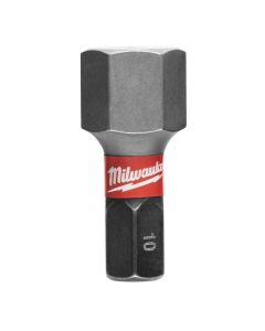 MLW48-32-4730 image(0) - Milwaukee Tool SHOCKWAVE Impact Hex 10 MM Insert Bits (Bulk 25)