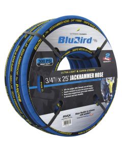 BLBBBJH3425 image(0) - BluBird BluBird Jackhammer Air Hose with 3/4" Universal Chicago Couplings, 40% Lightweight, 100% Rubber - 25 Feet