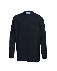 OBERON T-Shirt - 100% FR/Arc-Rated 7 oz Cotton Interlock - Long Sleeves - Navy - Size: S