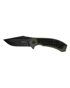 KER8760 image(1) - Kershaw Faultline Manual Open Inset Liner Lock Drop Point Blade EDC Folding Pocket Knife - Olive/Black