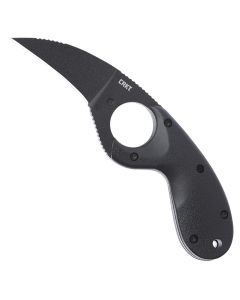 CRK2516K image(0) - CRKT (Columbia River Knife) Bear Claw Black Fixed Blade Knife with Sheath: Hawkbill with AUS 8 Steel Blade, Glass-Reinforced Nylon Handle
