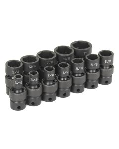 GRE1212U image(0) - Grey Pneumatic 12 PC 3/8" DR 6 PT STANDARD LENGTH FRAC UNIV SET