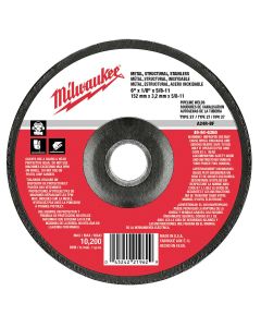 MLW49-94-6360 image(0) - Milwaukee Tool 6" x 1/8" x 5/8-11" Grinding Wheel (Type 27)