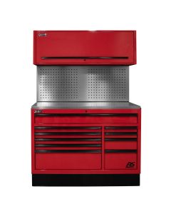 HOMRDCTS54002 image(0) - Homak Manufacturing 54 in. CTS Centralized Tool Storage with Toolboard Back Splash Set, Red