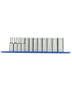 VIMSM600D image(0) - VIM TOOLS 12 PC. 3/8'' DR. DEEP METRIC SOCKET SET W/ 12" BLUE MAGRAIL