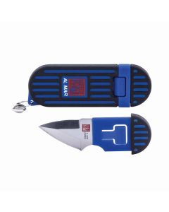 SUNAMK1001BKBL image(0) - Sunex Knife Sting CKR D2 58HRC Satin 1in Trad Nylon Black Blue Box