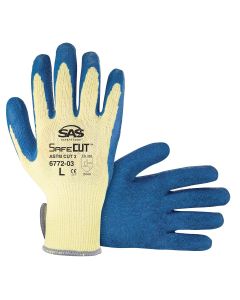 SafeCut 10-gauge Aramid Yarn Gloves w/ Latex Palm (XL)