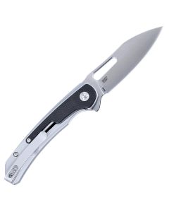 CRK6075 image(0) - CRKT (Columbia River Knife) Padawan Black Everyday Carry Folding Knife: Wharncliffe with 14C28N Steel Blade, Stainless Steel Handle w/G10 Overlay, Frame Lock