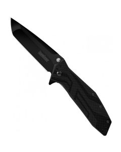 KER1990 image(1) - Kershaw Brawler Assisted Open Liner Lock Tanto Blade EDC Folding Pocket Knife - Black