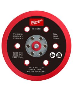 MLW49-36-2584 image(0) - Milwaukee Tool 6 Inch Hook and Loop Sander Backing Pad - Firm