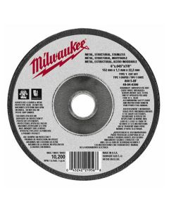 MLW49-94-6300 image(0) - Milwaukee Tool 25-PK OF 6"X.045"X7/8" TYPE 1 CUT-OFF WHEEL (A60T)