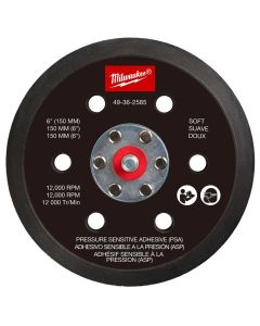 MLW49-36-2585 image(0) - Milwaukee Tool 6 Inch Pressure Sensitive Adhesive Sander Backing Pad - Soft