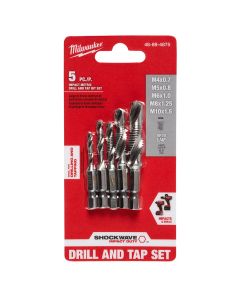MLW48-89-4875 image(0) - Milwaukee Tool 5 Pc SHOCKWAVE Impact Metric Drill and Tap Bit Set