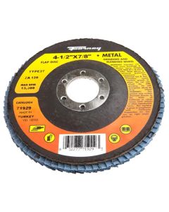 Forney Industries Flap Disc, Type 27, 4-1/2 in x 7/8 in, ZA120 5 PK