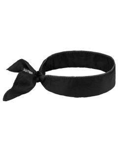 ERG12396 image(0) - Ergodyne 6702 Black Evap. Cooling Bandana - Embedded Polymers - Tie