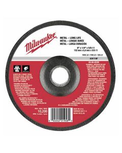 MLW49-94-6330 image(0) - Milwaukee Tool 6" x 1/4" x 5/8-11" Grinding Wheel (Type 27)