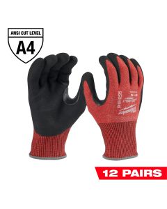Milwaukee Tool 12 Pair Cut Level 4 Nitrile Dipped Gloves - M